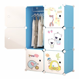 Dulap Modular, camera copii, 6 usi, Naimeed D6600, Albastru, 110x75x37cm Dulap Modular, camera copii, 6 usi, Naimeed D6600, Albastru, 110x75x37cm