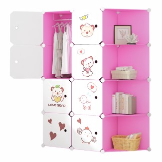 Dulap Modular, camera copii, 8 usi, Naimeed D6602, Roz, 147x110x37 cm Dulap Modular, camera copii, 8 usi, Naimeed D6602, Roz, 147x110x37 cm