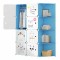 Dulap Modular, camera copii, 8 usi, Naimeed D6604, Albastru, 147x110x37 cm