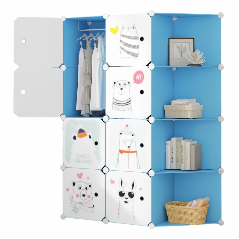 Dulap Modular, camera copii, 8 usi, Naimeed D6604, Albastru, 147x110x37 cm Dulap Modular, camera copii, 8 usi, Naimeed D6604, Albastru, 147x110x37 cm