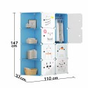 Dulap Modular, camera copii, 8 usi, Naimeed D6604, Albastru, 147x110x37 cm Dulap Modular, camera copii, 8 usi, Naimeed D6604, Albastru, 147x110x37 cm