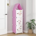 Dulap Modular, camera copii, 3 usi, Naimeed D6606, Roz, 128x37x37 cm