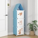 Dulap Modular, camera copii, 3 usi, Naimeed D6608, Albastru, 128x37x37 cm