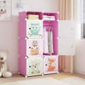 Dulap Modular, camera copii, 6 usi, Naimeed D6612, Roz, 129x75x37 cm