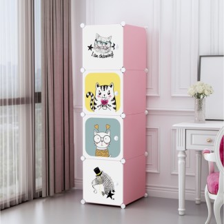 Dulap Modular Copii, 4 Usi, Naimeed D6849, 146x35x35 cm, Roz Dulap Modular Copii, 4 Usi, Naimeed D6849, 146x35x35 cm, Roz