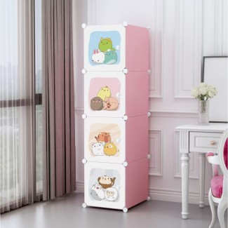 Dulap Modular Copii, 4 Usi, Naimeed D6851, 146x35x35 cm, Roz Dulap Modular Copii, 4 Usi, Naimeed D6851, 146x35x35 cm, Roz