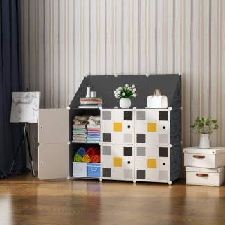 Dulap Modular Copii, 6 Usi, Naimeed D6854, 110x75x37 cm, Negru Dulap Modular Copii, 6 Usi, Naimeed D6854, 110x75x37 cm, Negru