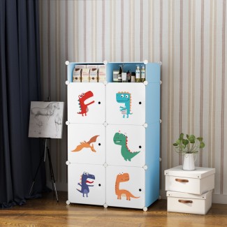 Dulap Modular Copii, 6 Usi, Naimeed D6857, 110x75x37 cm, Alb-albastru Dulap Modular Copii, 6 Usi, Naimeed D6857, 110x75x37 cm, Alb-albastru