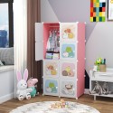 Dulap Modular Copii, 8 Usi, Naimeed D6861, 148x75x37 cm, Roz Dulap Modular Copii, 8 Usi, Naimeed D6861, 148x75x37 cm, Roz