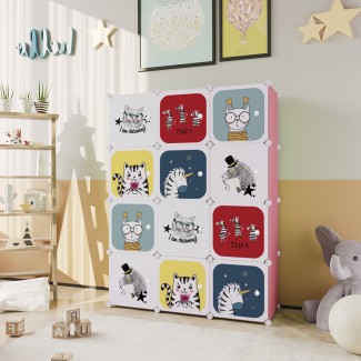 Dulap Modular Copii, 12 Usi, Naimeed D6864, 148x110x37 cm, Roz Dulap Modular Copii, 12 Usi, Naimeed D6864, 148x110x37 cm, Roz