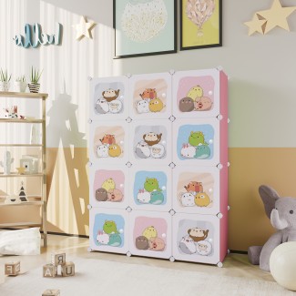Dulap Modular Copii, 12 Usi, Naimeed D6867, 148x110x37 cm, Roz Dulap Modular Copii, 12 Usi, Naimeed D6867, 148x110x37 cm, Roz