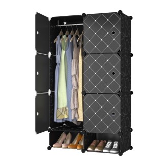 Dulap Modular, 6 Usi, Naimeed D7133, 127x75x37cm, Negru Dulap Modular, 6 Usi, Naimeed D7133, 127x75x37cm, Negru