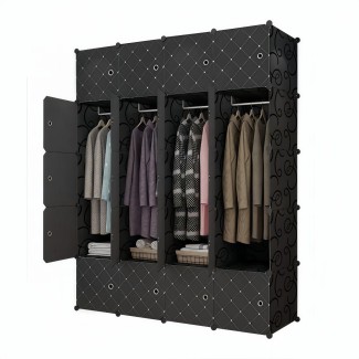 Dulap Modular, 20 Usi, Naimeed D7136, 180x145x37cm, Negru Dulap Modular, 20 Usi, Naimeed D7136, 180x145x37cm, Negru