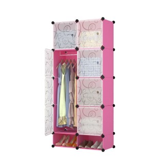 Dulap Modular, 8 Usi, Naimeed D7139, 162x75x37cm, Roz Dulap Modular, 8 Usi, Naimeed D7139, 162x75x37cm, Roz