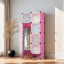 Dulap Modular, 8 Usi, Naimeed D7139, 162x75x37cm, Roz Dulap Modular, 8 Usi, Naimeed D7139, 162x75x37cm, Roz