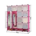 Dulap Modular, 16 Usi, Naimeed D7140, 162x145x37cm, Roz Dulap Modular, 16 Usi, Naimeed D7140, 162x145x37cm, Roz