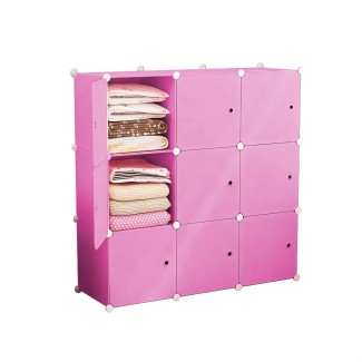 Dulap Modular, 9 Usi, Naimeed D7141, 110x110x37cm, Roz Dulap Modular, 9 Usi, Naimeed D7141, 110x110x37cm, Roz