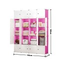 Dulap Modular, Naimeed, 20 Usi, D7143, 180x145x37cm, Roz Dulap Modular, Naimeed, 20 Usi, D7143, 180x145x37cm, Roz