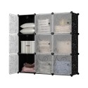 Dulap Modular, 9 Usi, Naimeed D7147, 110x110x37cm , Negru