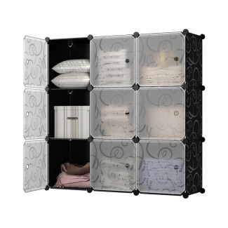 Dulap Modular, 9 Usi, Naimeed D7147, 110x110x37cm , Negru Dulap Modular, 9 Usi, Naimeed D7147, 110x110x37cm , Negru