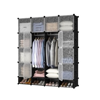 Dulap Modular, 16 Usi, Naimeed D7148, 162x145x37cm, Negru Dulap Modular, 16 Usi, Naimeed D7148, 162x145x37cm, Negru