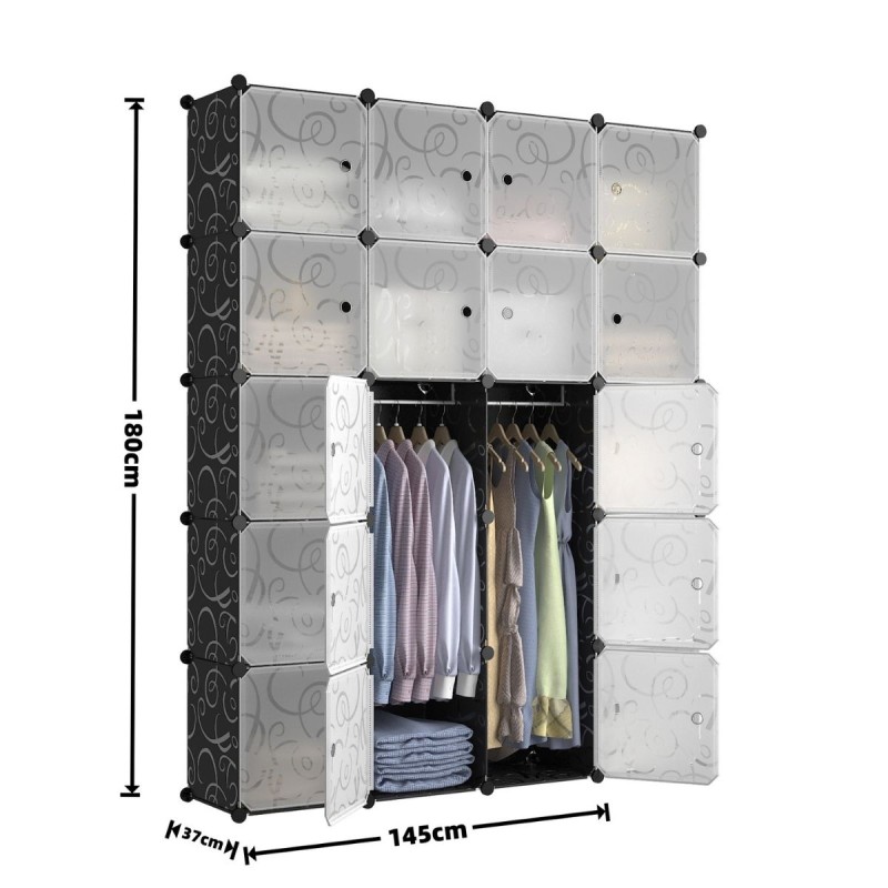 Dulap Modular, 20 Usi, Naimeed D7149, 110x110x37cm, Negru Dulap Modular, 20 Usi, Naimeed D7149, 110x110x37cm, Negru