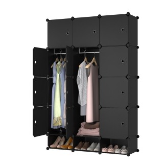 Dulap Modular, 12 Usi, Naimeed D7151, 127x75x37cm, Negru Dulap Modular, 12 Usi, Naimeed D7151, 127x75x37cm, Negru