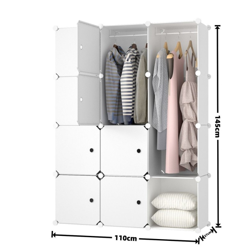 Dulap Modular, Naimeed 12 Usi, D7153, 145x110x37cm , Alb Dulap Modular, Naimeed 12 Usi, D7153, 145x110x37cm , Alb