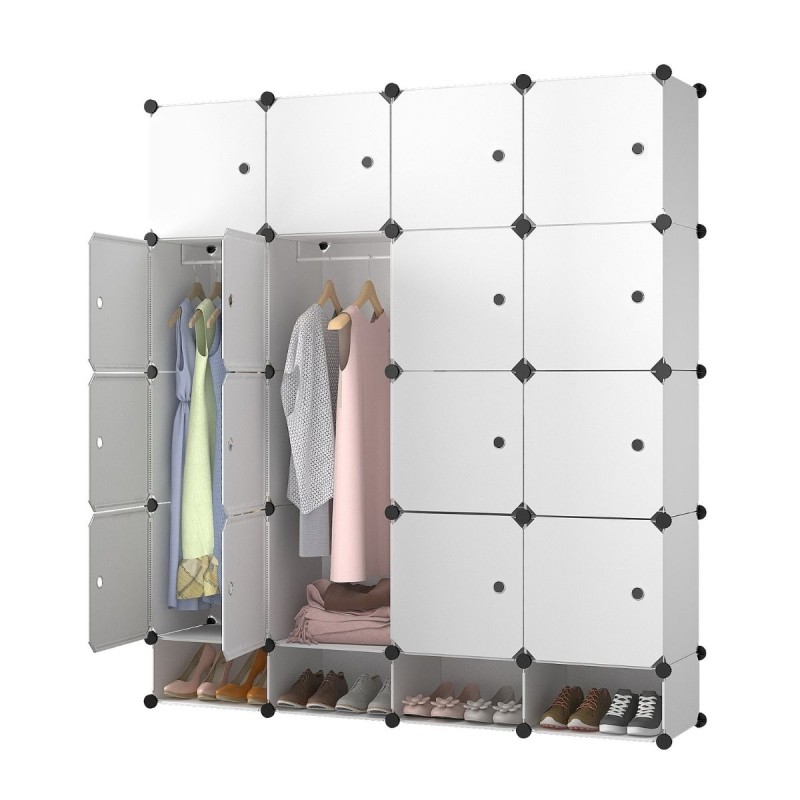 Dulap Modular, 16 Usi, Naimeed D7154, 162x145x37cm , Alb Dulap Modular, 16 Usi, Naimeed D7154, 162x145x37cm , Alb