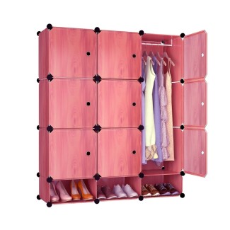 Dulap Modular, 9 Usi, Naimeed D7158, 127x110x37cm , Coral Dulap Modular, 9 Usi, Naimeed D7158, 127x110x37cm , Coral