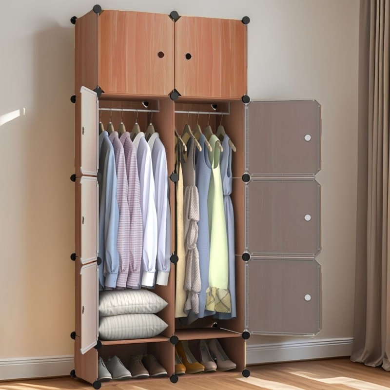 Dulap Modular, 8 Usi, Naimeed D7163, 162x75x37cm, Portocaliu