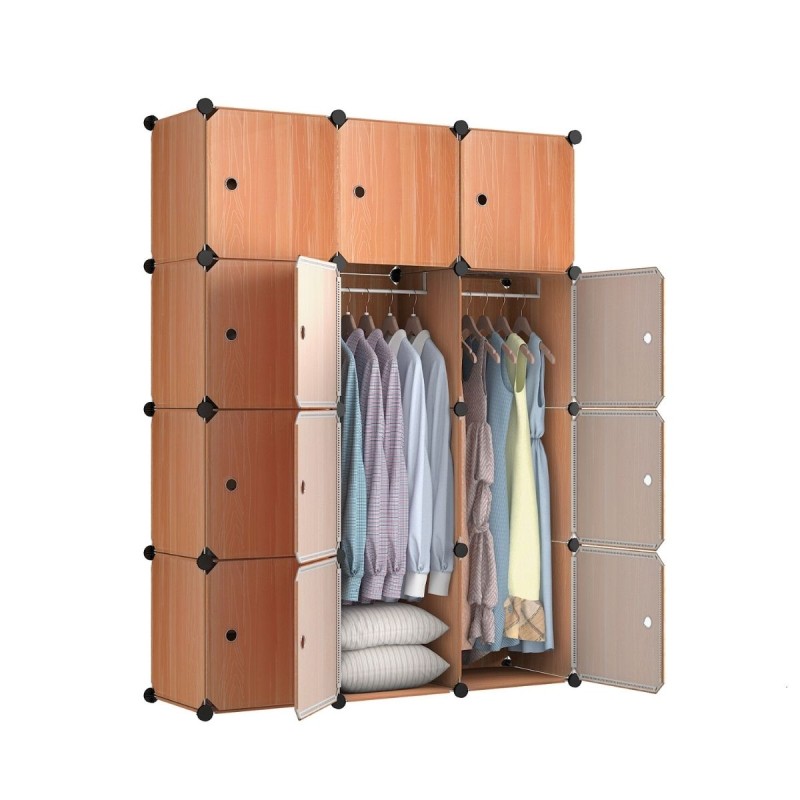 Dulap Modular, 12 Usi, Naimeed D7164, 145x110x37cm , Portocaliu