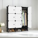 Dulap Modular, 9 Usi, Naimeed D7165, 127x110x37cm , Negru
