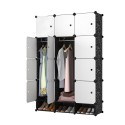 Dulap Modular, 12 Usi, Naimeed D7166, 162x110x37cm, Negru