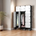 Dulap Modular, 12 Usi, Naimeed D7166, 162x110x37cm, Negru