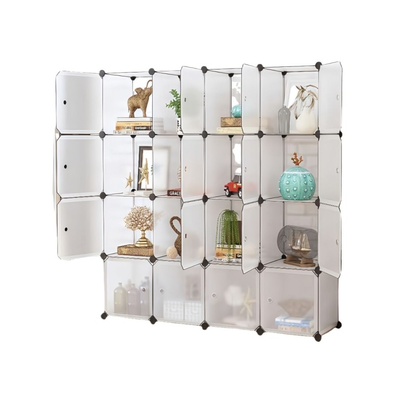 Dulap Modular, 16 Usi, Naimeed D7168, 145x145x37cm , Alb Dulap Modular, 16 Usi, Naimeed D7168, 145x145x37cm , Alb