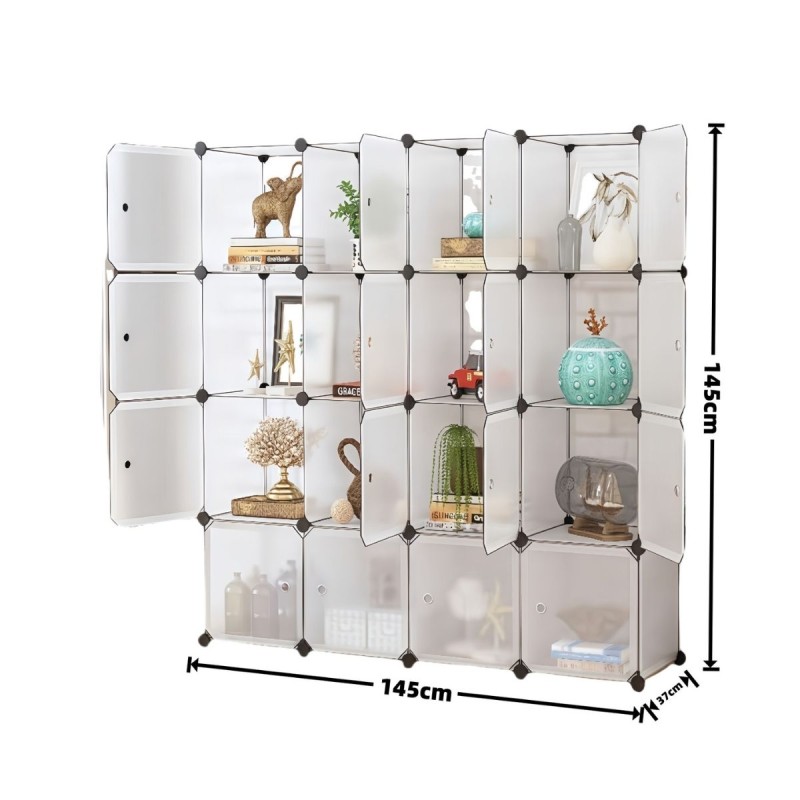 Dulap Modular, 16 Usi, Naimeed D7168, 145x145x37cm , Alb Dulap Modular, 16 Usi, Naimeed D7168, 145x145x37cm , Alb