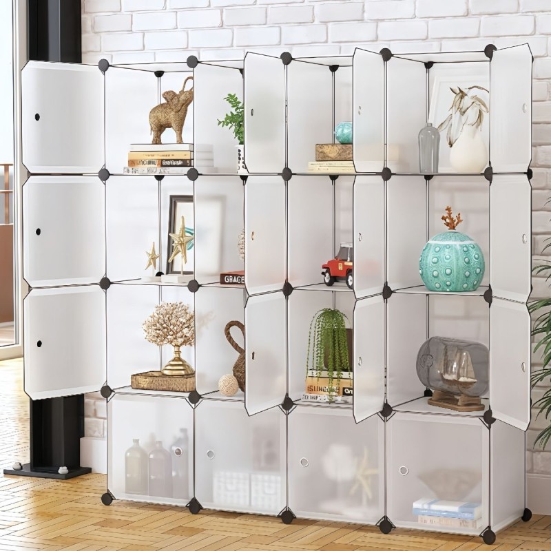 Dulap Modular, 16 Usi, Naimeed D7168, 145x145x37cm , Alb Dulap Modular, 16 Usi, Naimeed D7168, 145x145x37cm , Alb