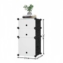 Dulap Modular, 3 Usi, Naimeed D7891, 74x37x37cm , Alb/Negru