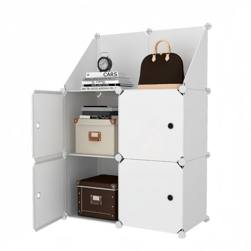 Dulap Modular, 4 Usi, Naimeed D7894, 110x75x37cm, Alb