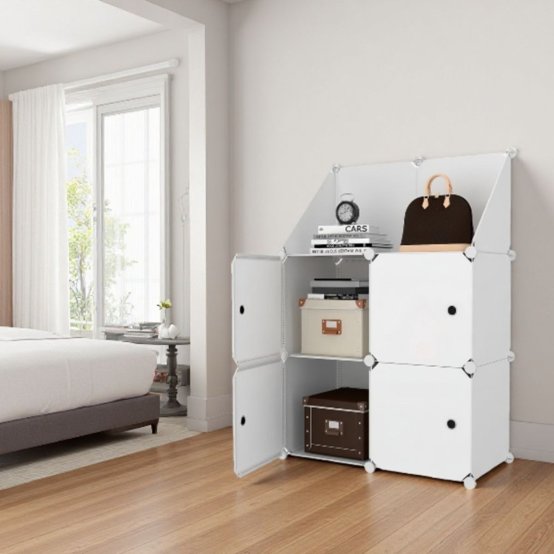 Dulap Modular, 4 Usi, Naimeed D7894, 110x75x37cm, Alb