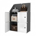 Dulap Modular, 4 Usi, Naimeed D7896, 110x75x37cm , Alb/Negru