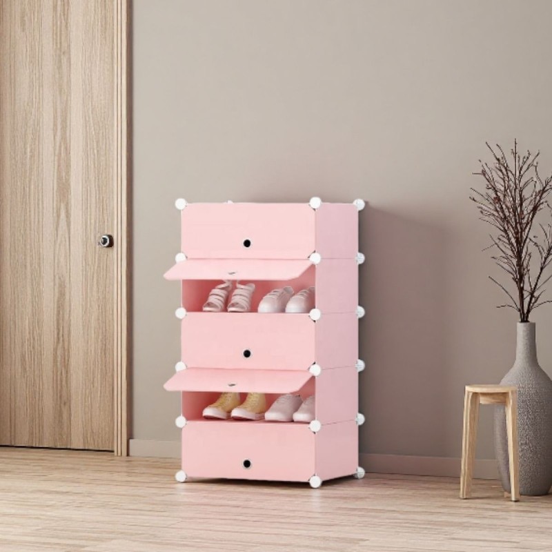 Pantofar Modular, 5 usi, Naimeed D7898, 37x47x90cm, Roz