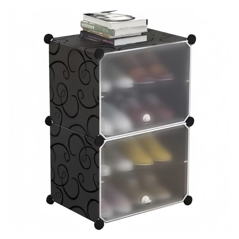 Pantofar Modular, 2 usi, Naimeed D7900, 32x42x65cm, Negru