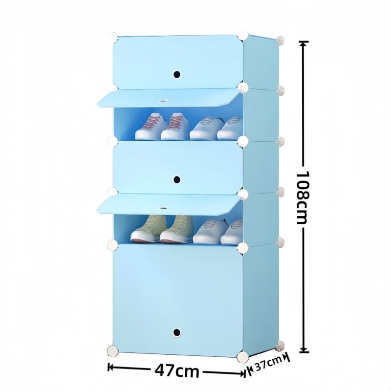 Pantofar Modular, 5 usi, Naimeed D7902, 37x47x108cm, Albastru