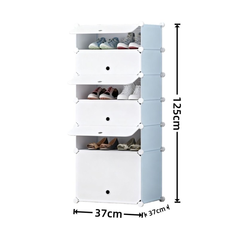 Pantofar Modular, 6 usi, Naimeed D7904, 37x37x125cm, Alb