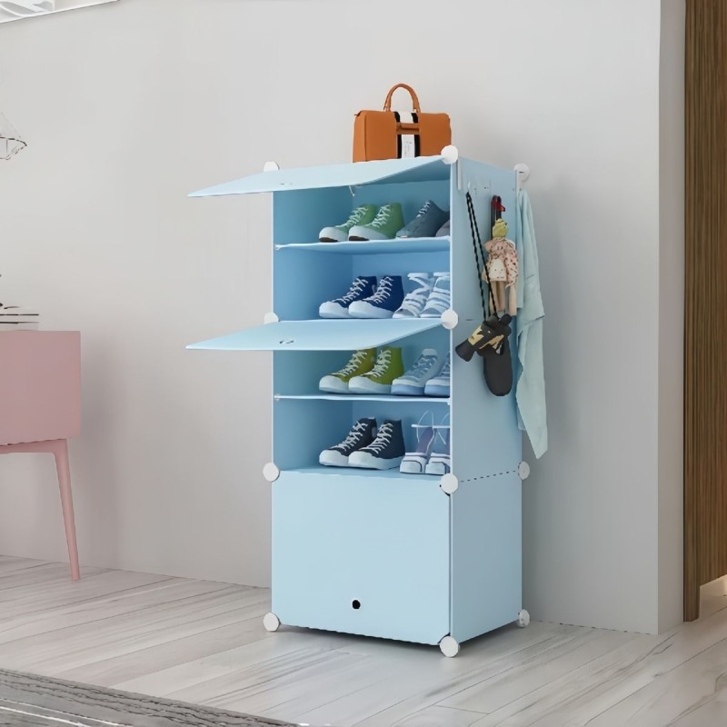 Pantofar Modular, 3 usi, Naimeed D7909, 32x42x95cm, Albastru