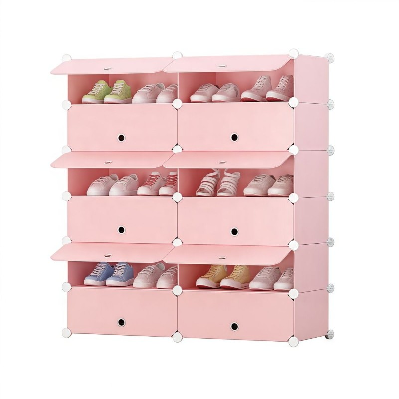 Pantofar Modular, 12 usi, Naimeed D7913, 37x95x108cm, Roz