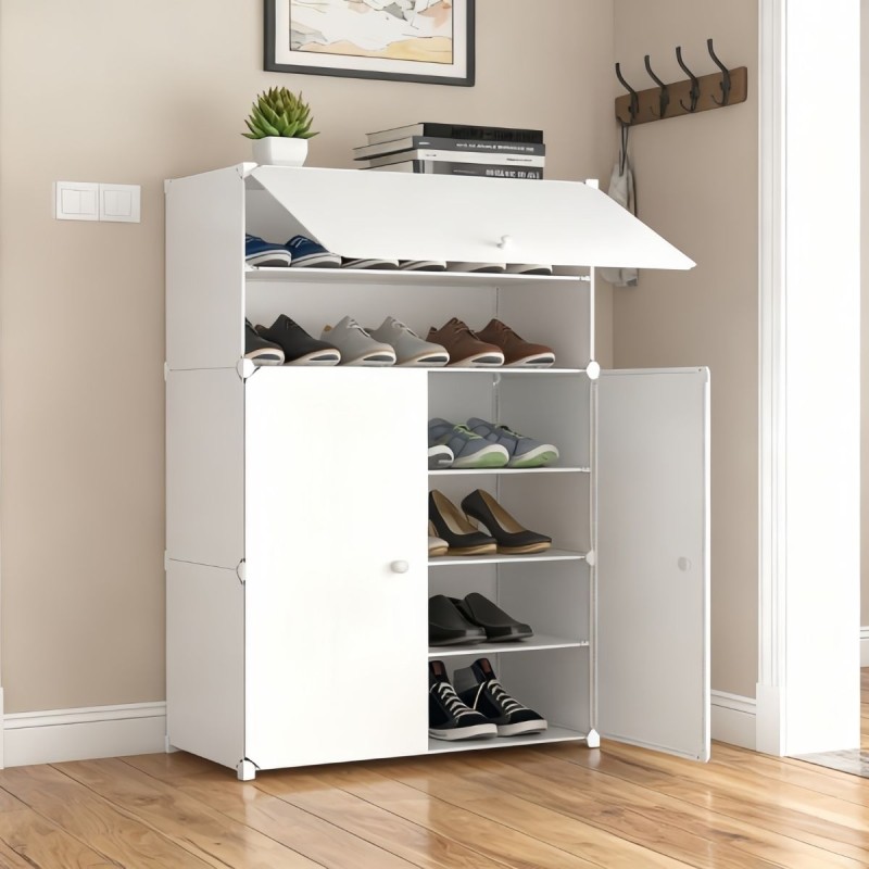 Pantofar Modular, 3 usi, Naimeed D7918, 32x62x95cm, Alb