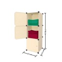 Dulap/Pantofar Modular, 3 usi, Naimeed D7923, 37x37x110cm, Crem